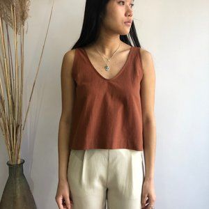 Amanda Moss Penny Tank in Rust